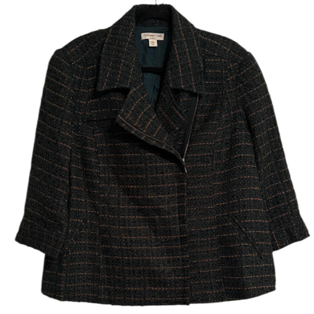 Coldwater Creek Ribbon Boucle Zip Jacket NWT